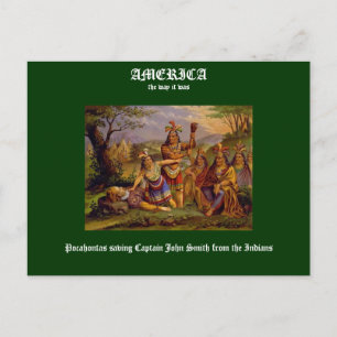 Pocahontas saving Captain John Smith Postcard