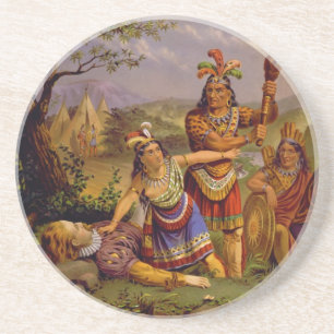 Pocahontas Saving the Life of Captain John Smith Coaster