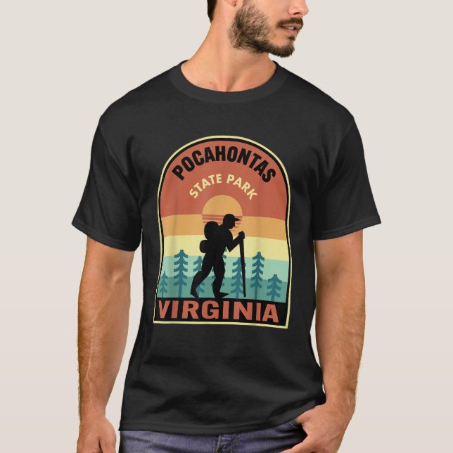 Pocahontas State Park Virginia Retro Hiking T Shir T-Shirt (Front)