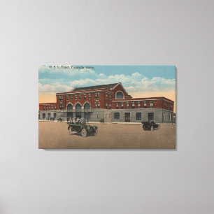 Pocatello, ID - Exterior View of O.S.L. Train Canvas Print