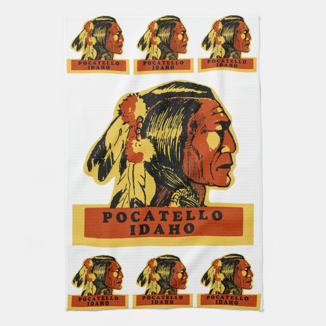 Pocatello Idaho Tea Towel (Vertical)