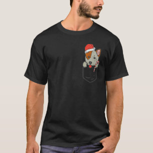 Pocket Australian Cattle Dog Heeler Santa Christma T-Shirt