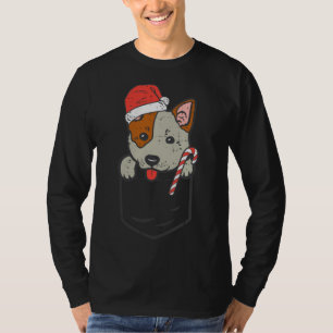 Pocket Australian Cattle Dog Heeler Santa Christma T-Shirt