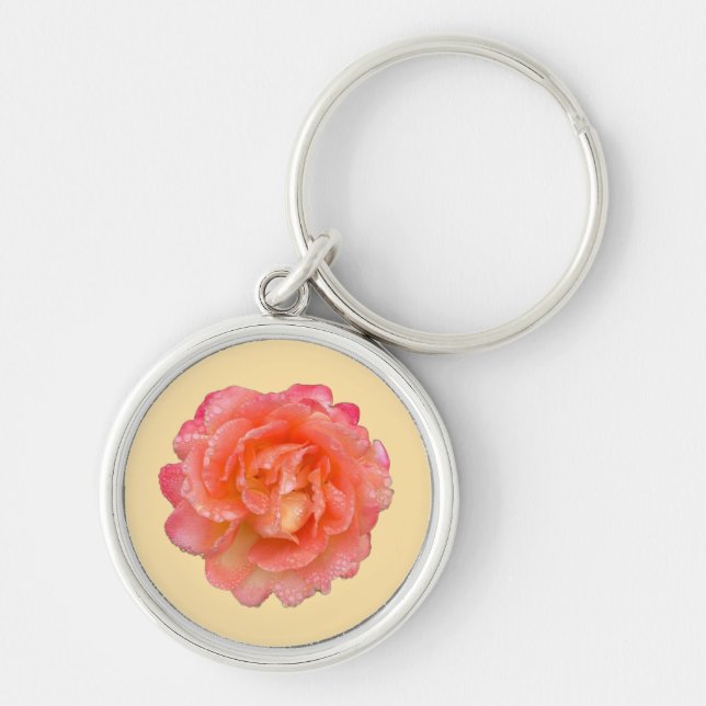 Pocket Bloom: Minimal Rose Keychain (Front)