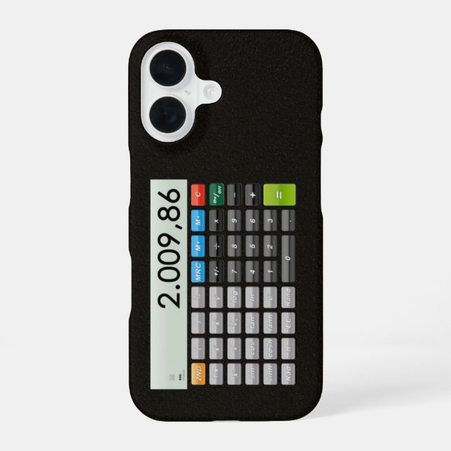 Pocket calculator App iPhone 16 Case (Back)