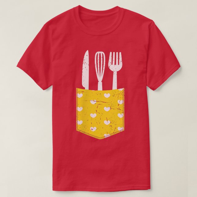 Pocket Chef Restaurant Food Cooking Culinary Hobby T-Shirt (Design Front)