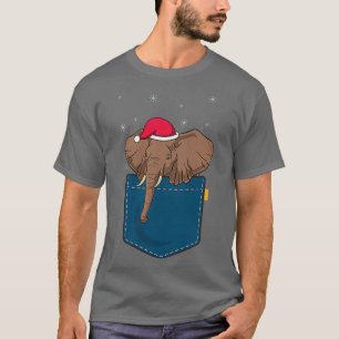Pocket Christmas Zoo Animal Lover Merry Xmas Afric T-Shirt