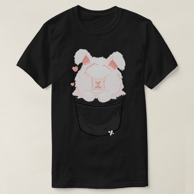 Pocket Cute Angora Rabbit  T-Shirt (Design Front)
