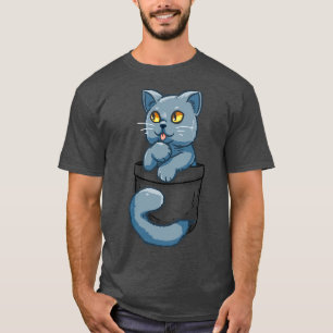 Pocket Cute British Shorthair Cat T-Shirt