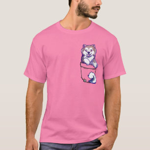 Pocket Cute Canadian Eskimo Puppy Dog T-Shirt