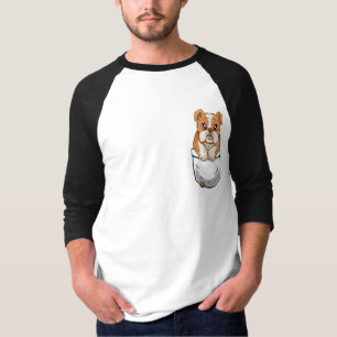 Pocket Cute English Bulldog Puppy Dog T-Shirt