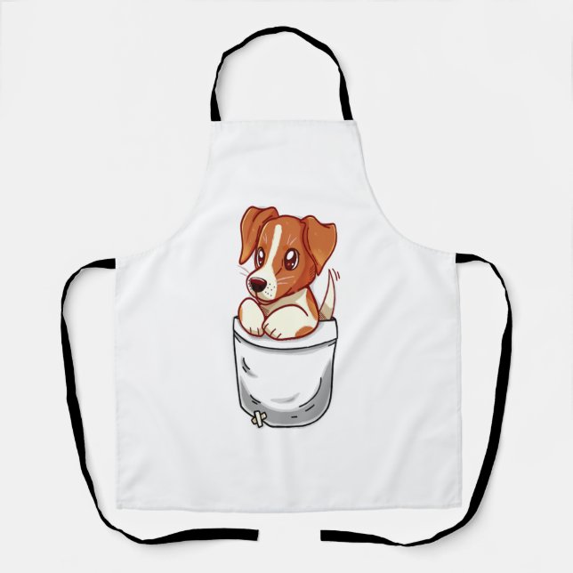 Pocket Cute Jack Russell Terrier  Apron (Front)