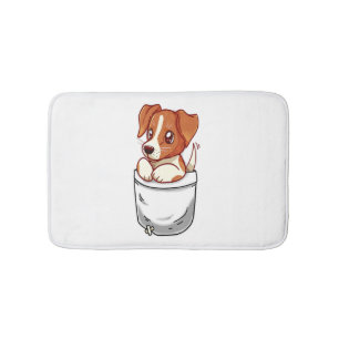 Pocket Cute Jack Russell Terrier  Bath Mat
