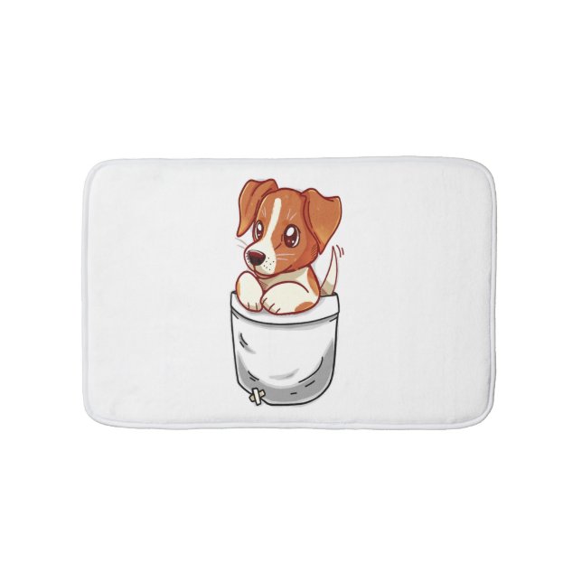 Pocket Cute Jack Russell Terrier  Bath Mat (Front)