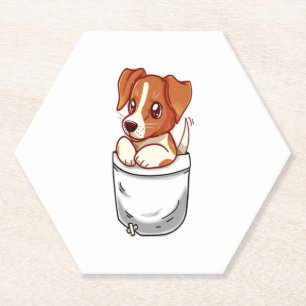 Pocket Cute Jack Russell Terrier Paper Coaster