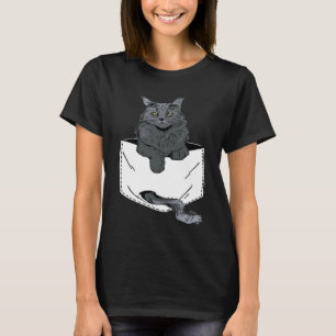 Pocket Cute Siamese Cat Kitten cat T-Shirt