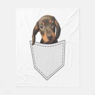 Pocket Dog Dachshund Fleece Blanket