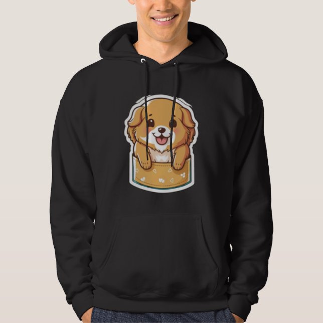 Pocket Dog Golden Retriever Dog in your Pocket Hoodie (Front)