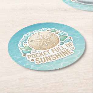 Pocket Full of Sunshine Round Paper Coaster