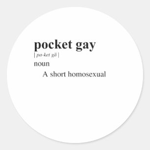 POCKET GAY CLASSIC ROUND STICKER