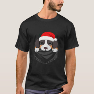 Pocket Graphic Australian Shepherd Christmas Dog T-Shirt