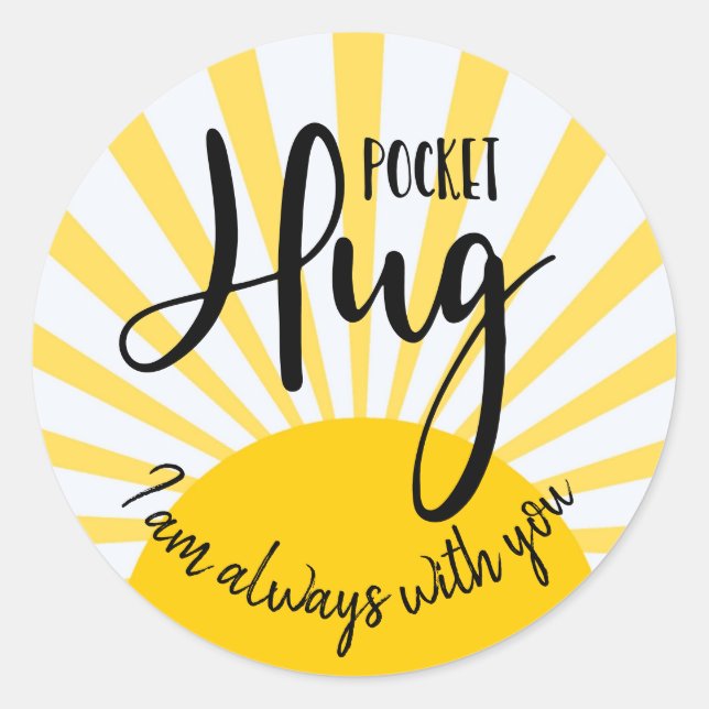 pocket hug I am always with you covid-19 lockdown Classic Round Sticker (Front)