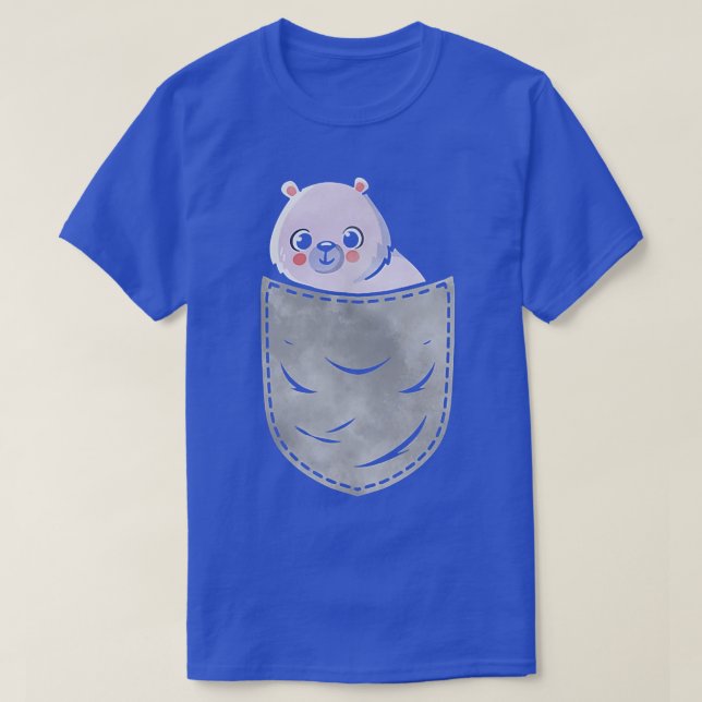 Pocket Ice Bear Animal In Your Pocket Funny Ice Be T-Shirt (Design Front)