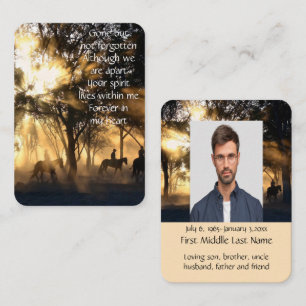 Pocket Keepsake Memorial Morning Sunshine Horses  Business Card