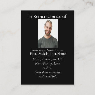 Pocket Keepsake Memorial Remembrance Wolf Business Card