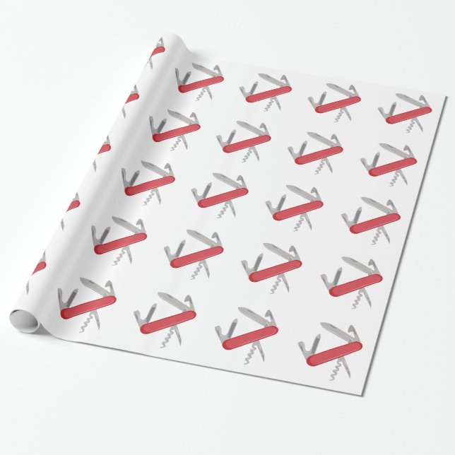 Pocket Knife Wrapping Paper (Unrolled)
