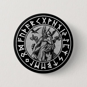 pocket Odin Shield on Blk 6 Cm Round Badge