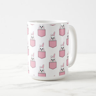 Pocket Pet Bunny Pattern Coffee Mug