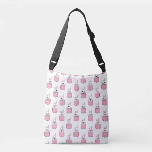Pocket Pet Bunny Pattern Crossbody Bag (Front)