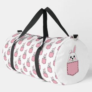 Pocket Pet Bunny Pattern Duffle Bag