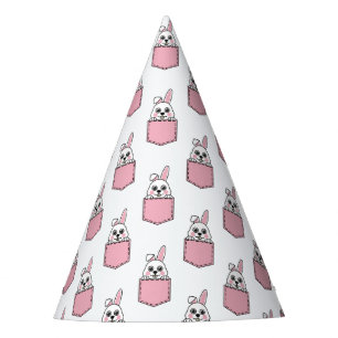Pocket Pet Bunny Pattern Party Hat
