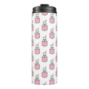 Pocket Pet Bunny Pattern Thermal Tumbler