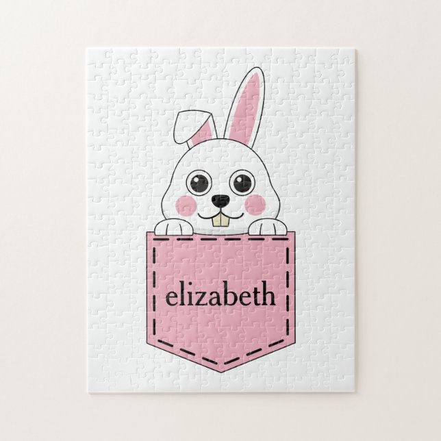 Pocket Pet Bunny Personalise Jigsaw Puzzle (Vertical)