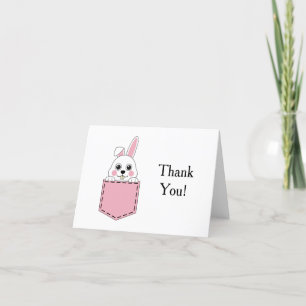 Pocket Pet Bunny Personalise Thank You Card