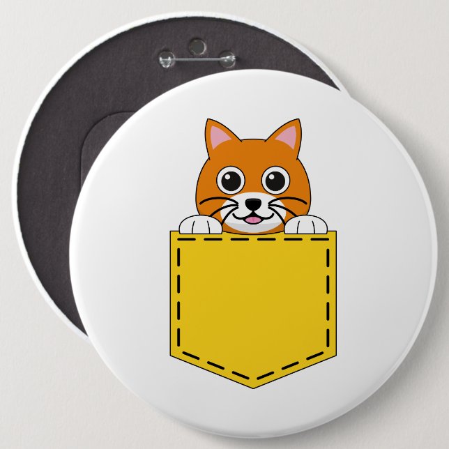 Pocket Pet Cat 6 Cm Round Badge (Front & Back)