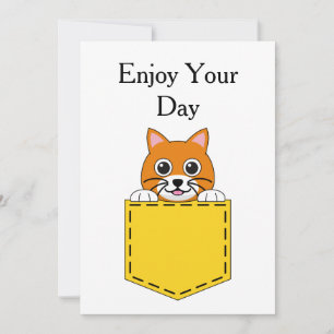 Pocket Pet Cat Personalise Holiday Card