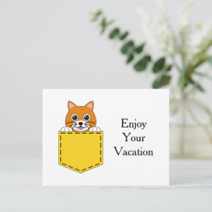 Pocket Pet Cat Personalise Holiday Postcard