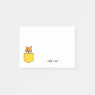 Pocket Pet Cat Personalise Post-it Notes