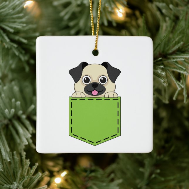 Pocket Pet Dog Ceramic Ornament (Tree)