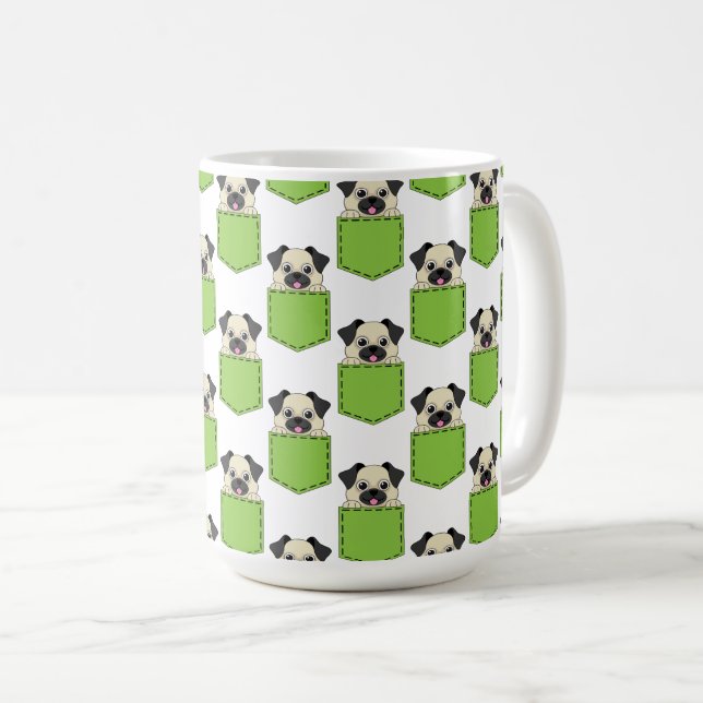 Pocket Pet Dog Pattern Coffee Mug (Front Right)