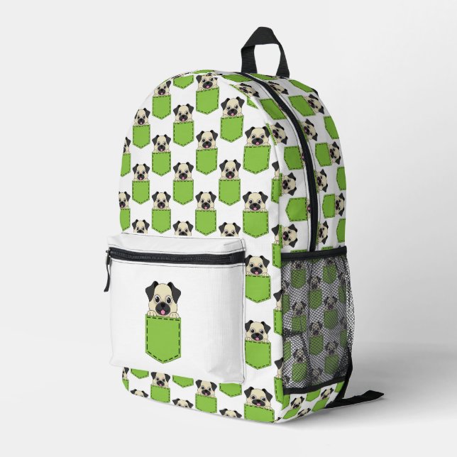 Pocket Pet Dog Pattern  Printed Backpack (Back Corner Right)
