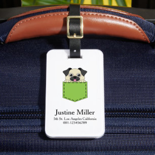 Pocket Pet Dog Personalise Luggage Tag