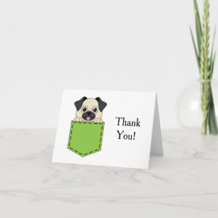 Pocket Pet Dog Personalise Thank You Card