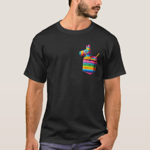 Pocket Pinata Serape Cinco De Mayo Mexican Fiesta T-Shirt