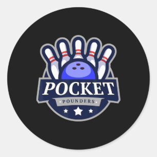 Pocket Pounders Team Bowling Men And Women Classic Round Sticker