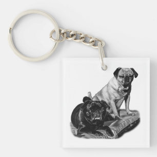 Pocket Pugs, Shaded Art Key Ring